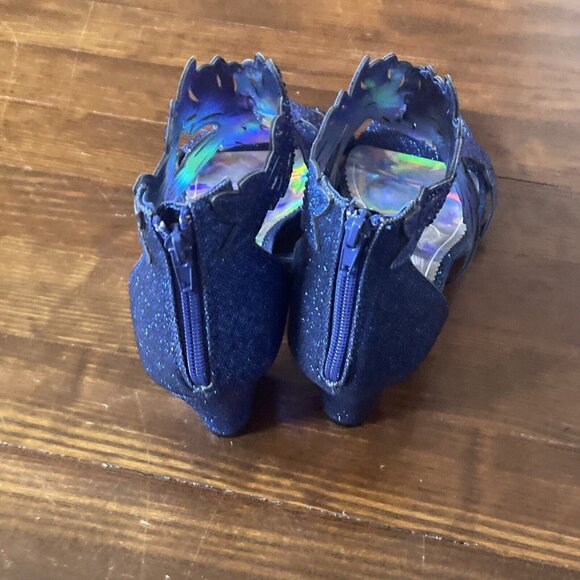 Womens Wedding Bridal Low Heel Glitter Rhinestone Dress Casual Sandal Shoes 11 - Picture 7 of 14